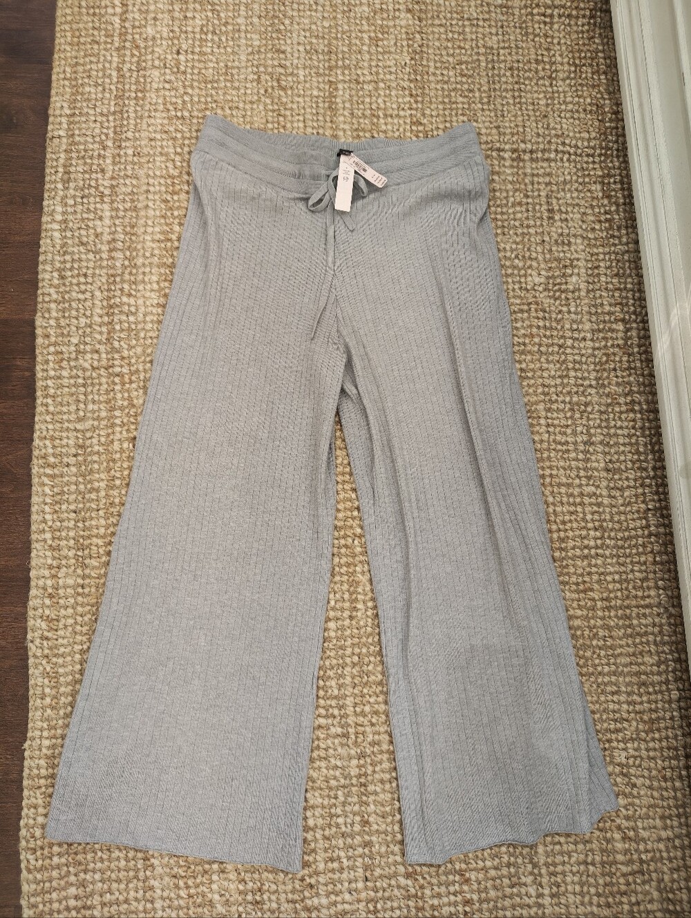 NWT Victoria's Secret Gray Wide-Leg Drawstring Lounge Pants